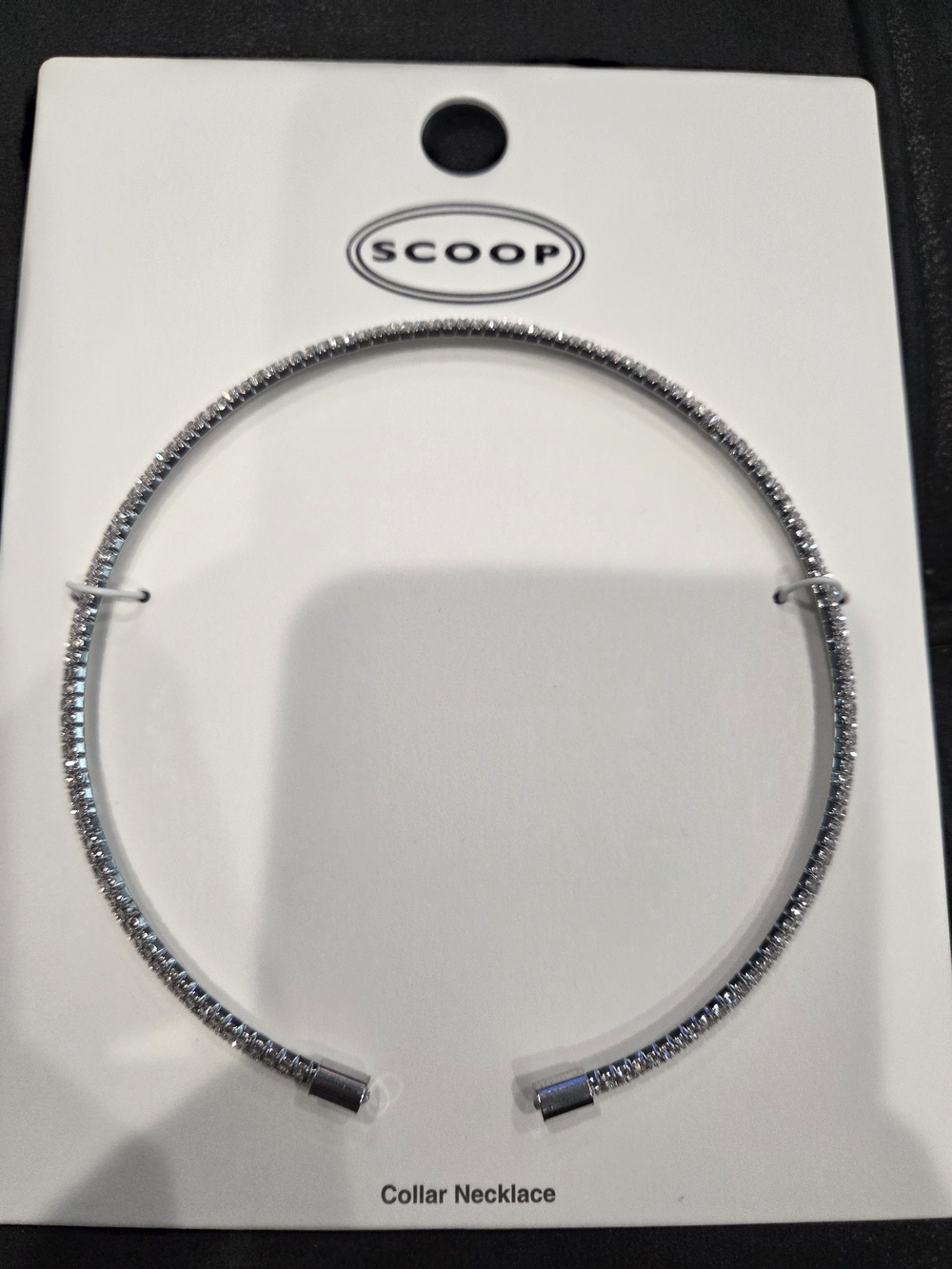 Scoop Silver Crystal Collar Necklace